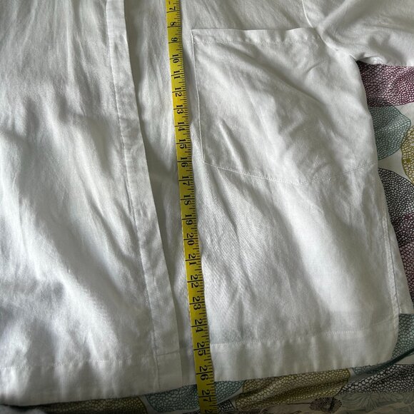 Lily Moss White Oversized Button down cotton ramie Blouse Womens Large - Picture 9 of 9